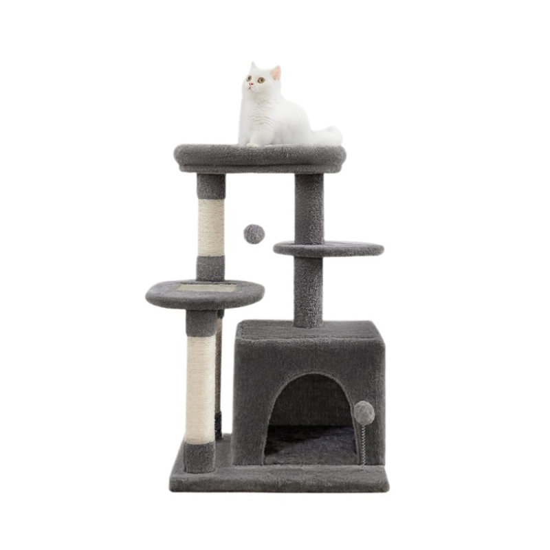 Rumah pohon penggaruk kucing dari kayu 